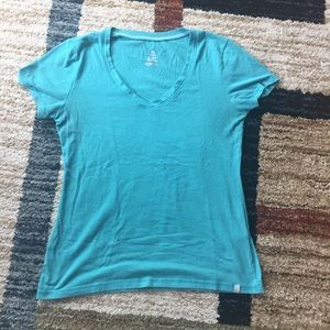 Blue V-neck top
